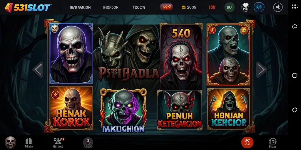Tampilan menyeramkan dari gameplay 531SLOT yang mendebarkan.