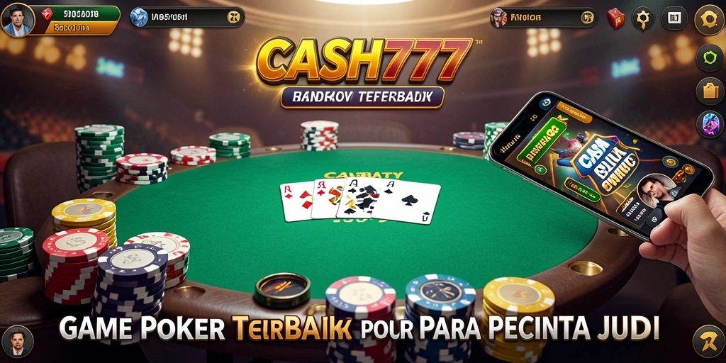 Skrinsut gameplay CASH777 yang menampilkan momen poker seru.
