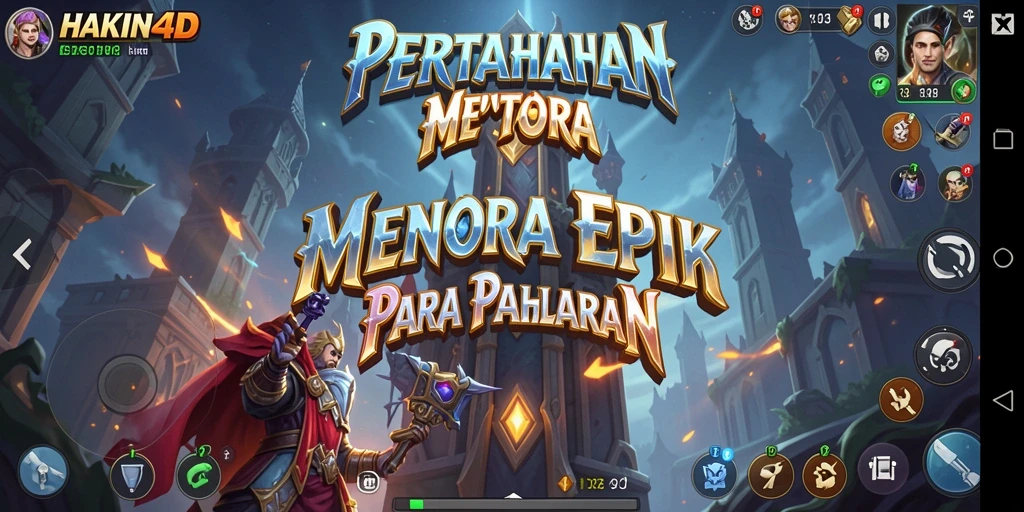 Tangkapan layar HAKIN4D menampilkan aksi seru dalam gameplay Tower Defense.