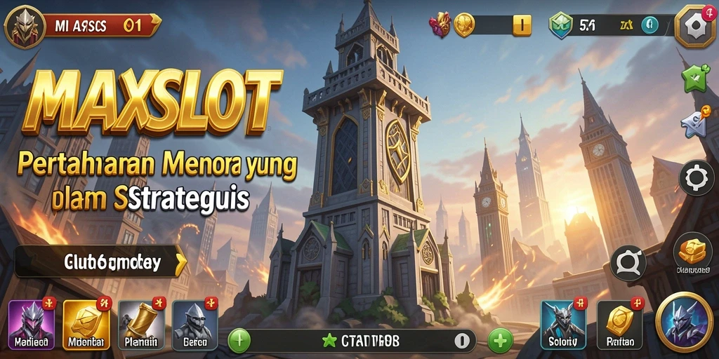 Tampilan menakjubkan dari gameplay Tower Defense MAXSLOT.