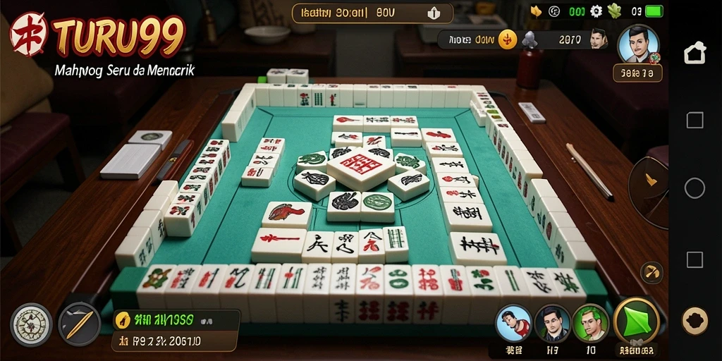 Tampilan gameplay TURU99 dengan ubin Mahjong yang indah.