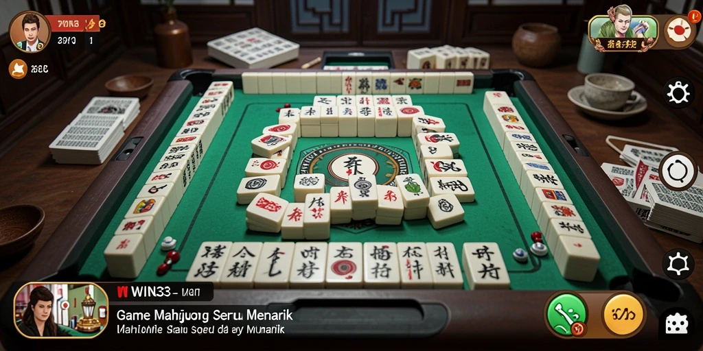 Screenshot gameplay WIN33 menampilkan aksi seru permainan Mahjong.